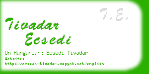 tivadar ecsedi business card